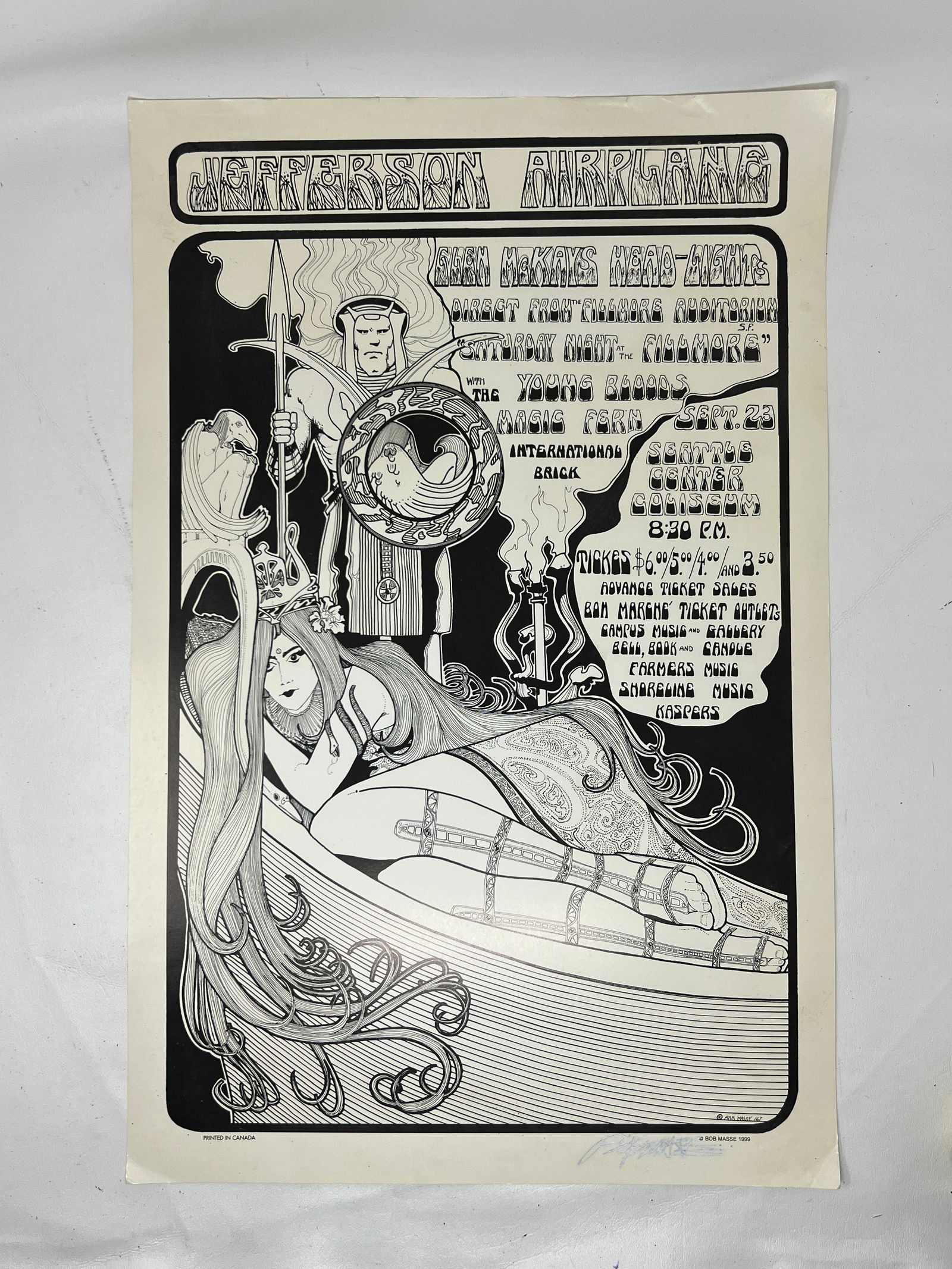 Bob Masse Signed 1999 Jefferson Airplane Concert Poster (1 of 16)