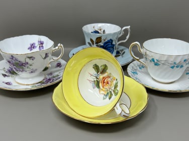Vintage Bone China Teacups Saucers