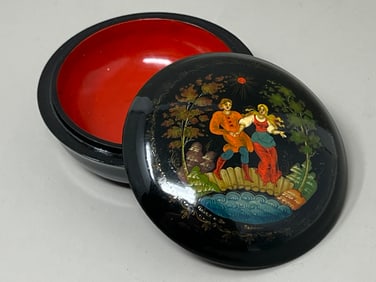 USSR Style Pill Box Trinket Stash Container