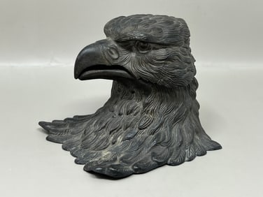Early 20c Antique Cast Metal Eagle Inkwell