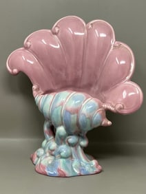 Royal Haeger Mauve & Blue Open Shell Vase