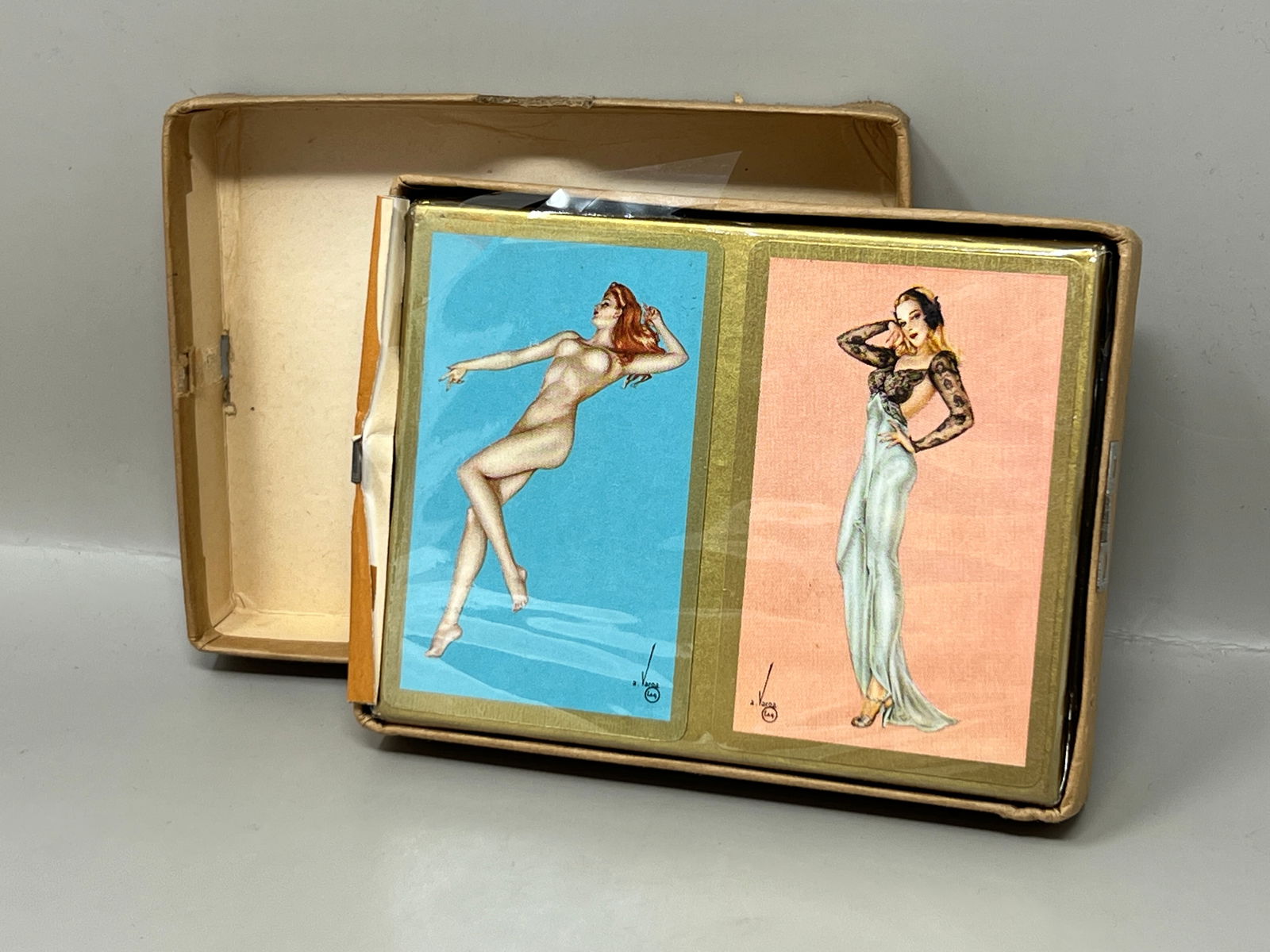 Sealed A. Varga Pinup Model Playing Cards: great condition pin up cards, in original plastic wrap, wrap has deteriorated, but is intact