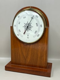 West German Coles Barometer w Wood Base