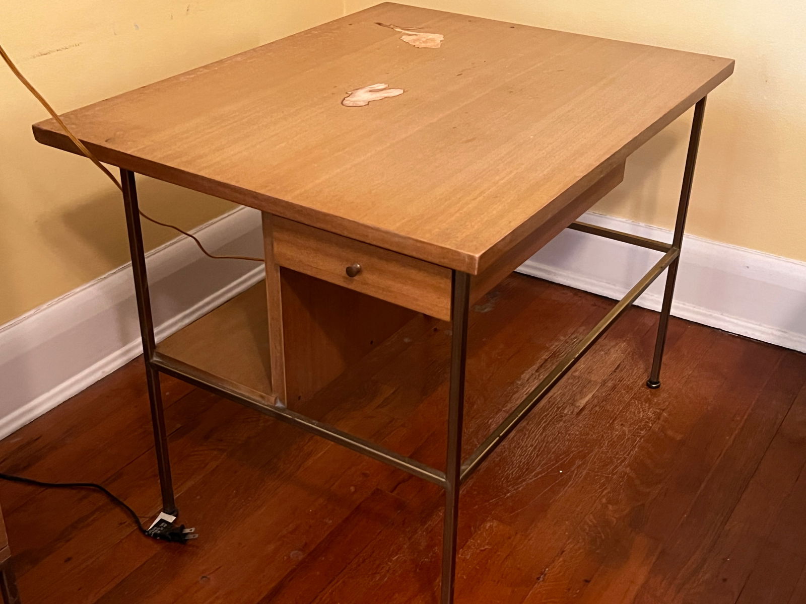 Paul McCobb Irwin Collection for Calvin Furniture Brass & Wood Side Table (1 of 6)