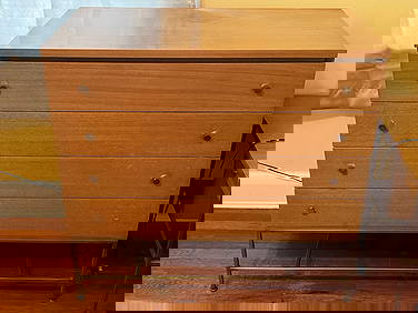 Paul McCobb Irwin Collection for Calvin Furniture Brass & Wood Chest of Drawers Dresser (1 of 8)