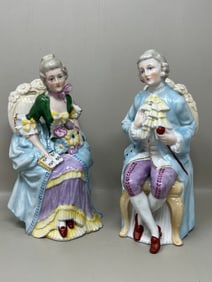 German Bisque Porcelain Figurine Pair Man & Woman