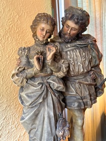 "Faust & Marguerite" C. Hennecke Large Statue