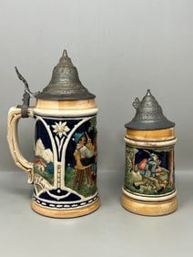 Pair of AG Wick-Werke Beer Steins