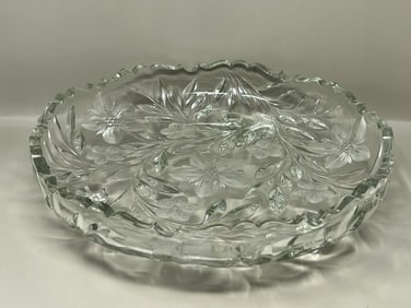 American Brilliant Footed Crystal Dish