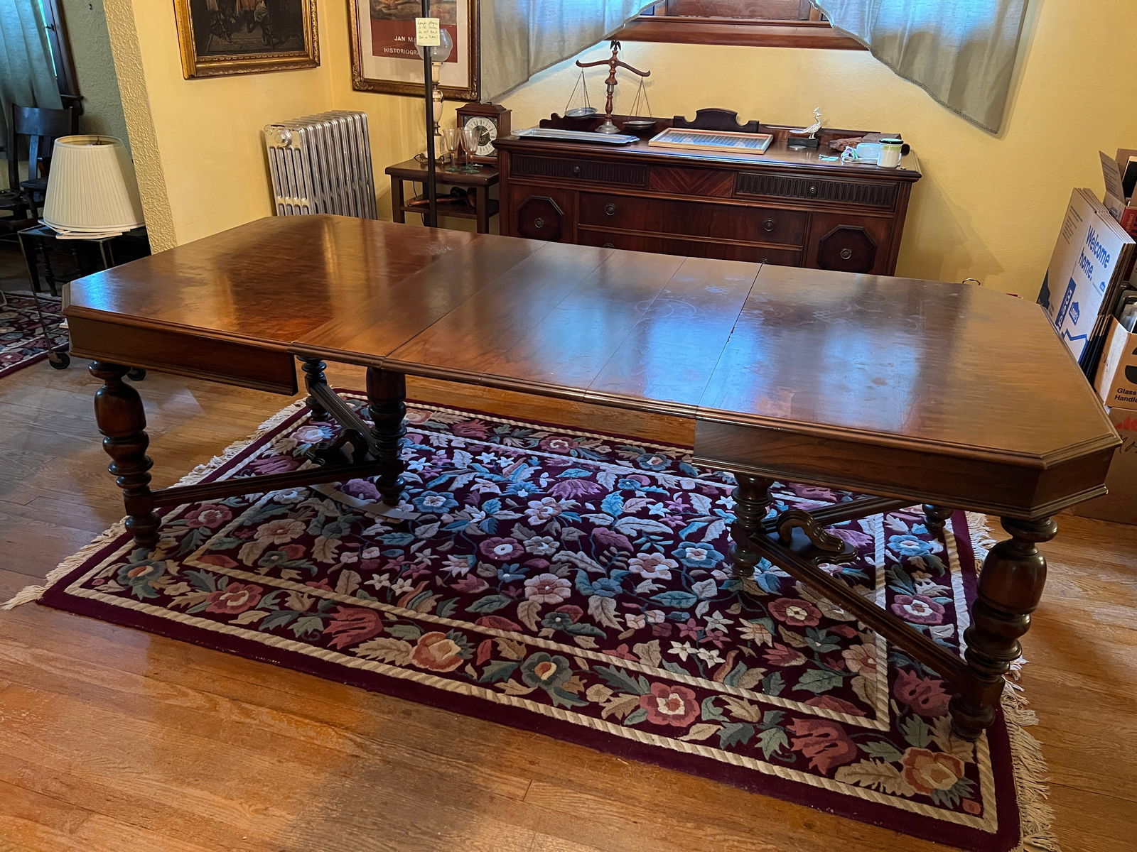 Antique HUGE Wood Dining Table: Matches lots 66 &65