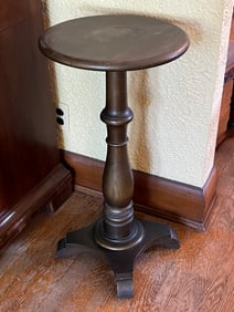 Turned Wood Pedestal Stand
