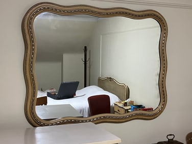 Midcentury French Provincial Curvilinear Framed Mirror