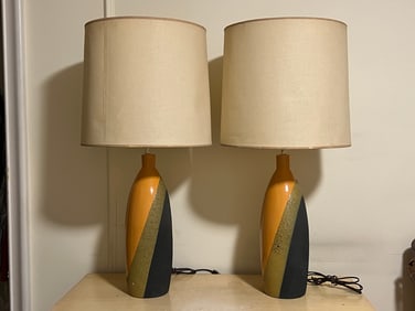 Pair of Midcentury Pottery Table Lamps