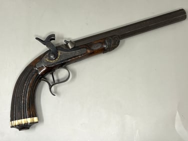c.1800s European Damascus Canon Percussion Rifle