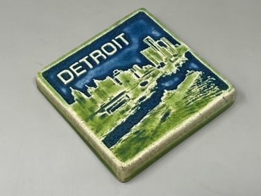 Detroit Skyline Pewabic Pottery Tile