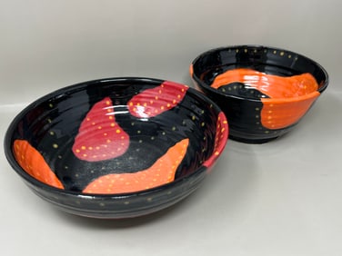 Artist Signed "Empty Bowl" Handmade Pottery Catchall Bowls