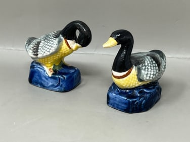 Vintage Midcentury Japanese Porcelain Duck Figurines