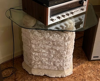 Postmodern Tesselated Stone Side Table