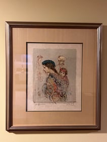 Pencil Signed Edna Hibel Limited Edition Art Print