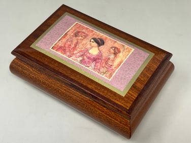Edna Hibel Fur Elise Music Box Jewelry Box