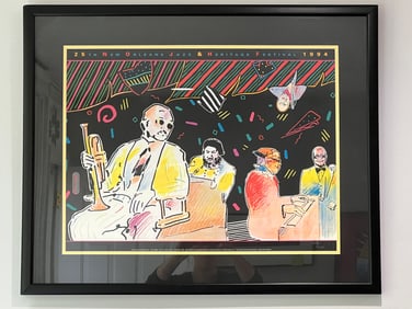 Peter Max Designed New Orleans Jazz & Heritage Festival Framed Art Poster