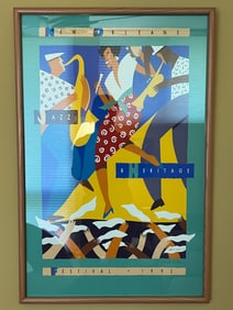 Robert Guthrie Designed New Orleans Jazz & Heritage Festival Framed Art Poster