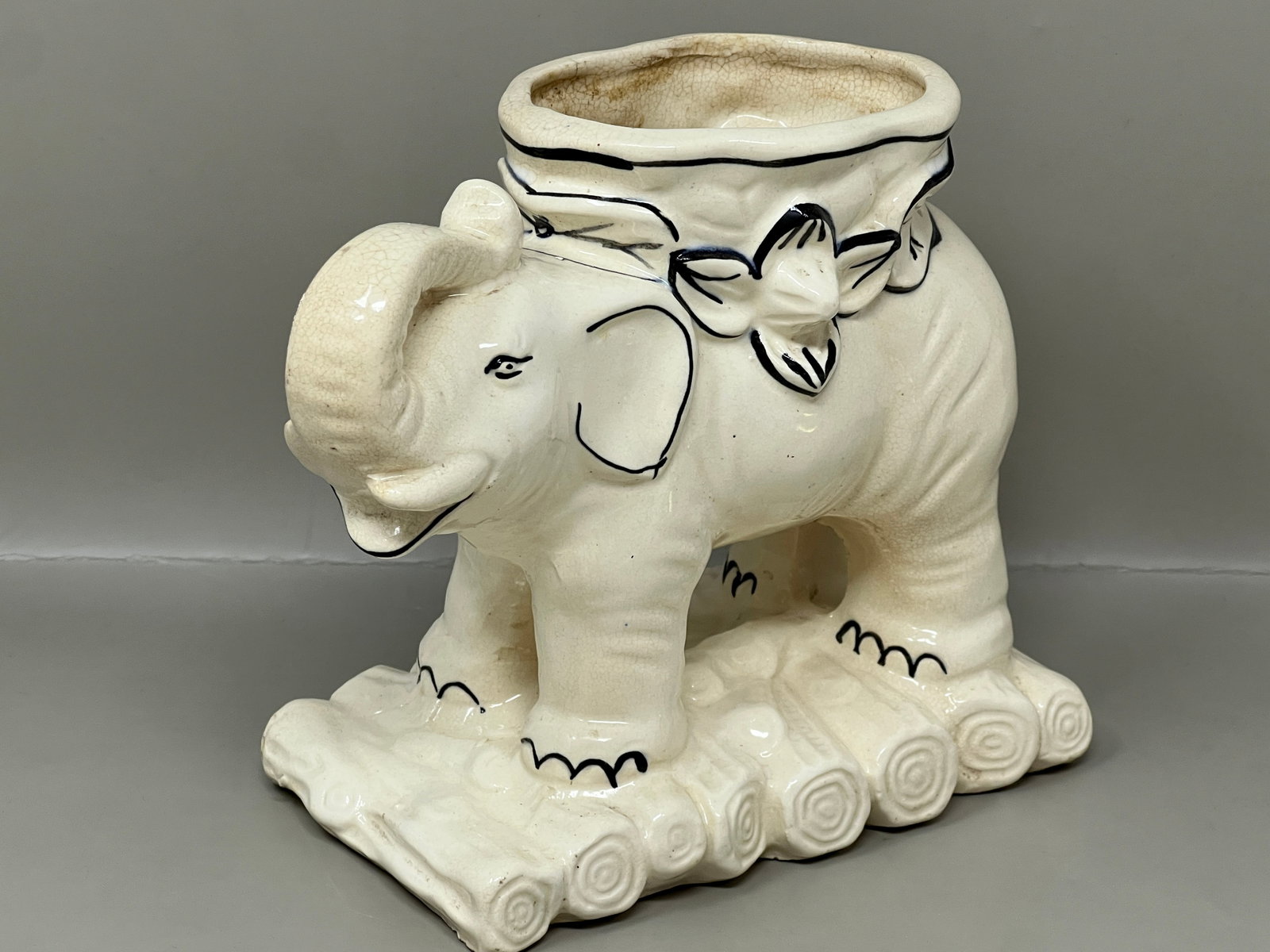 1950's Japanese Ceramic Elephant Figural Planter Vase (1 of 12)