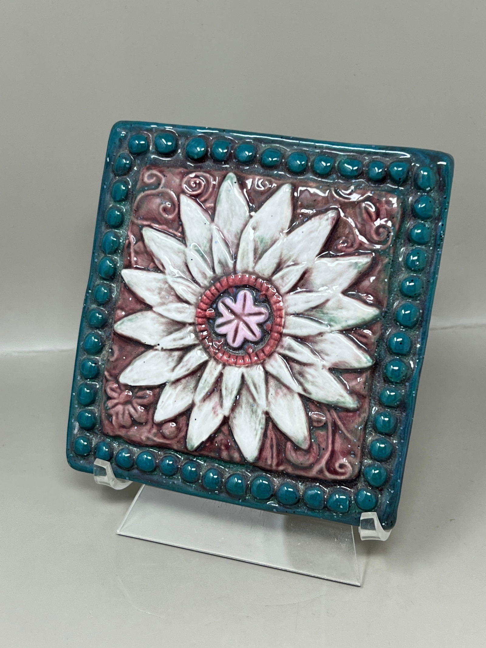 Artist Signed "Eisenhardt" Studio Pottery Tile (1 of 6)