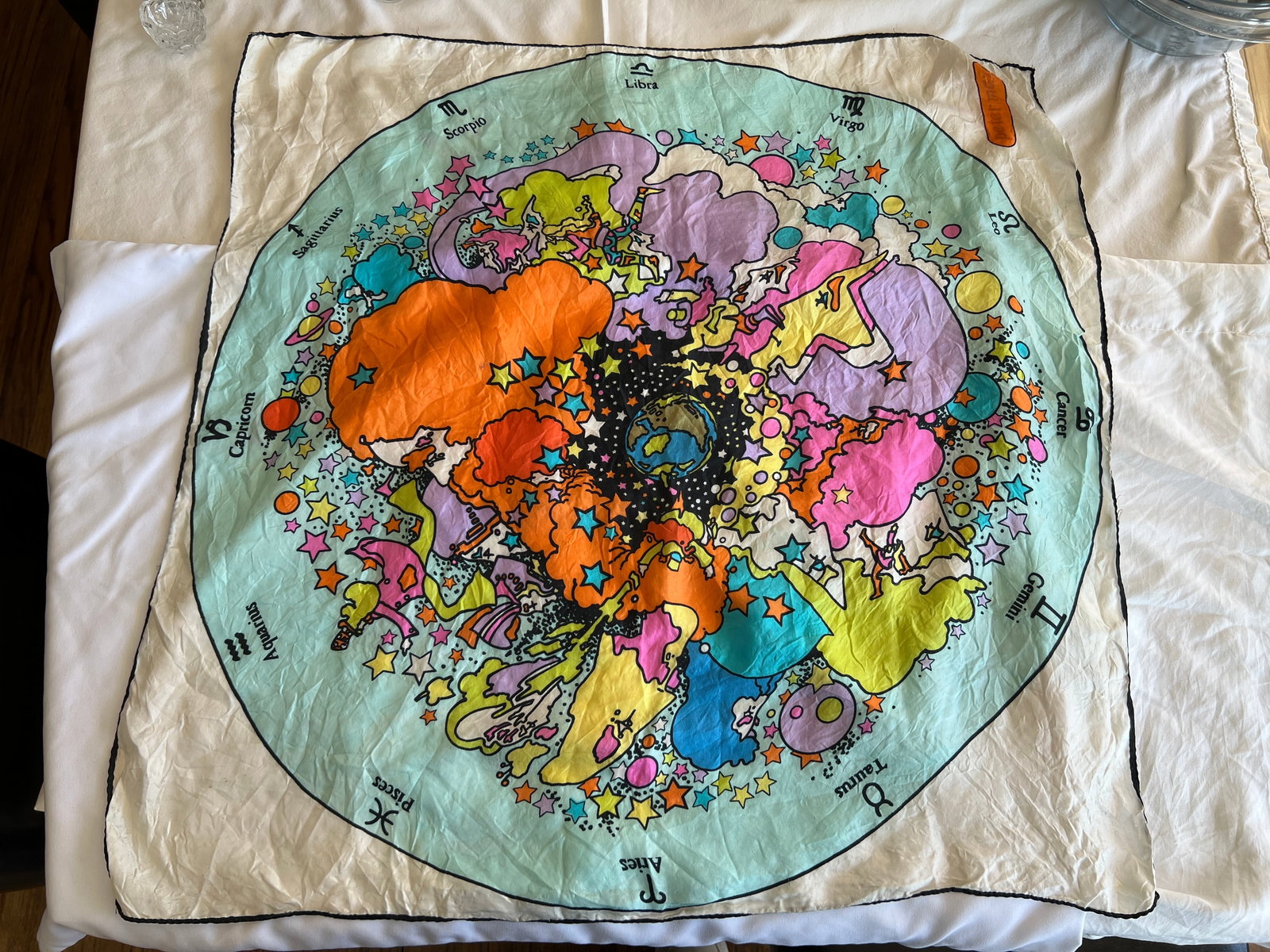 1960s Peter Max Zodiac Silk Scarf (1 of 13)