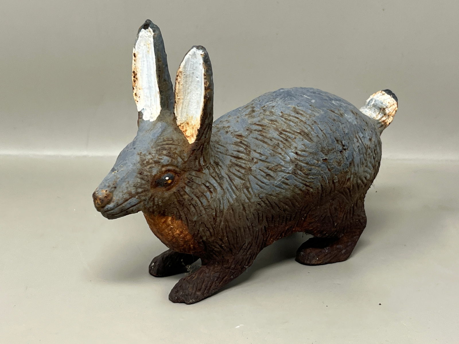 Antique Cast Iron Hare Statue Doorstop Rabbit Bunny (1 of 7)