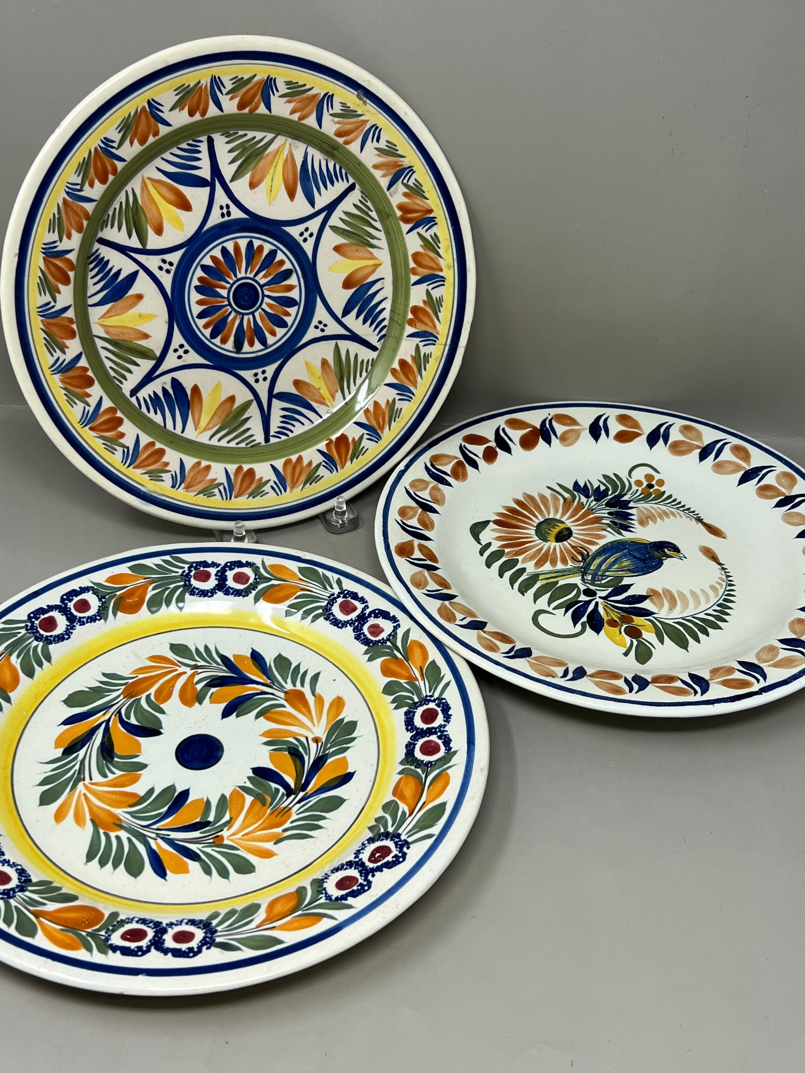 Trio of Henriot Quimper French Faience Plates (1 of 19)