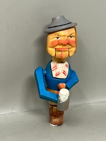 Vintage Anri Mechanical Man Beer Drinking Bottle Stopper