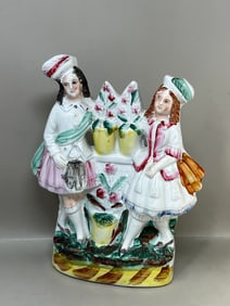 Early 19C Antique Staffordshire Lovers Figurine Statue