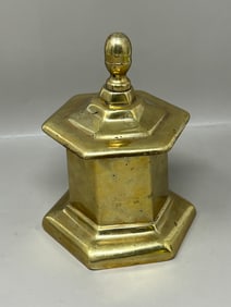 Heavy Brass Lidded Tobacco Box
