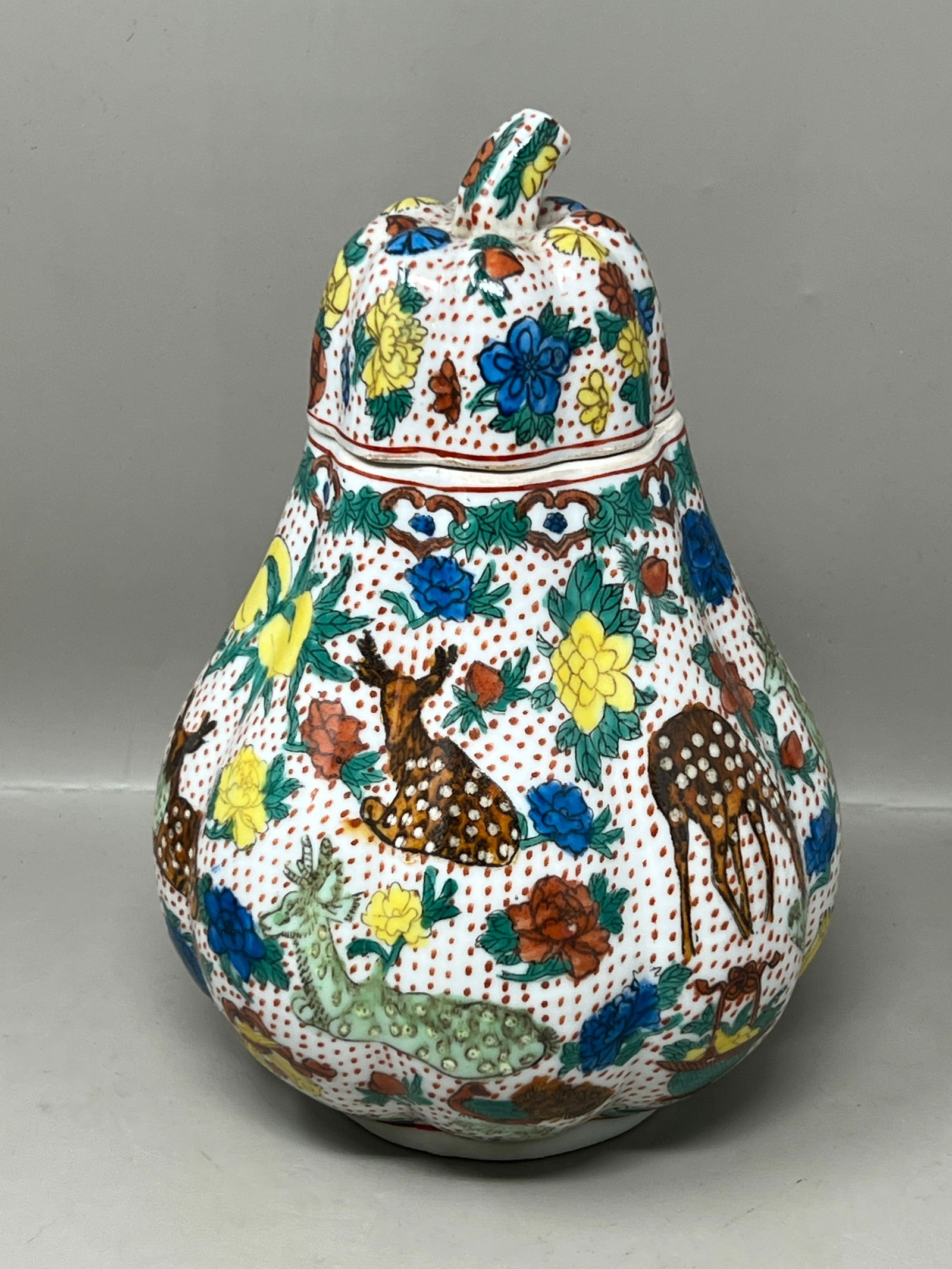 Year of The Dragon Pointillist Porcelain Gourd Lidded Jar (1 of 9)