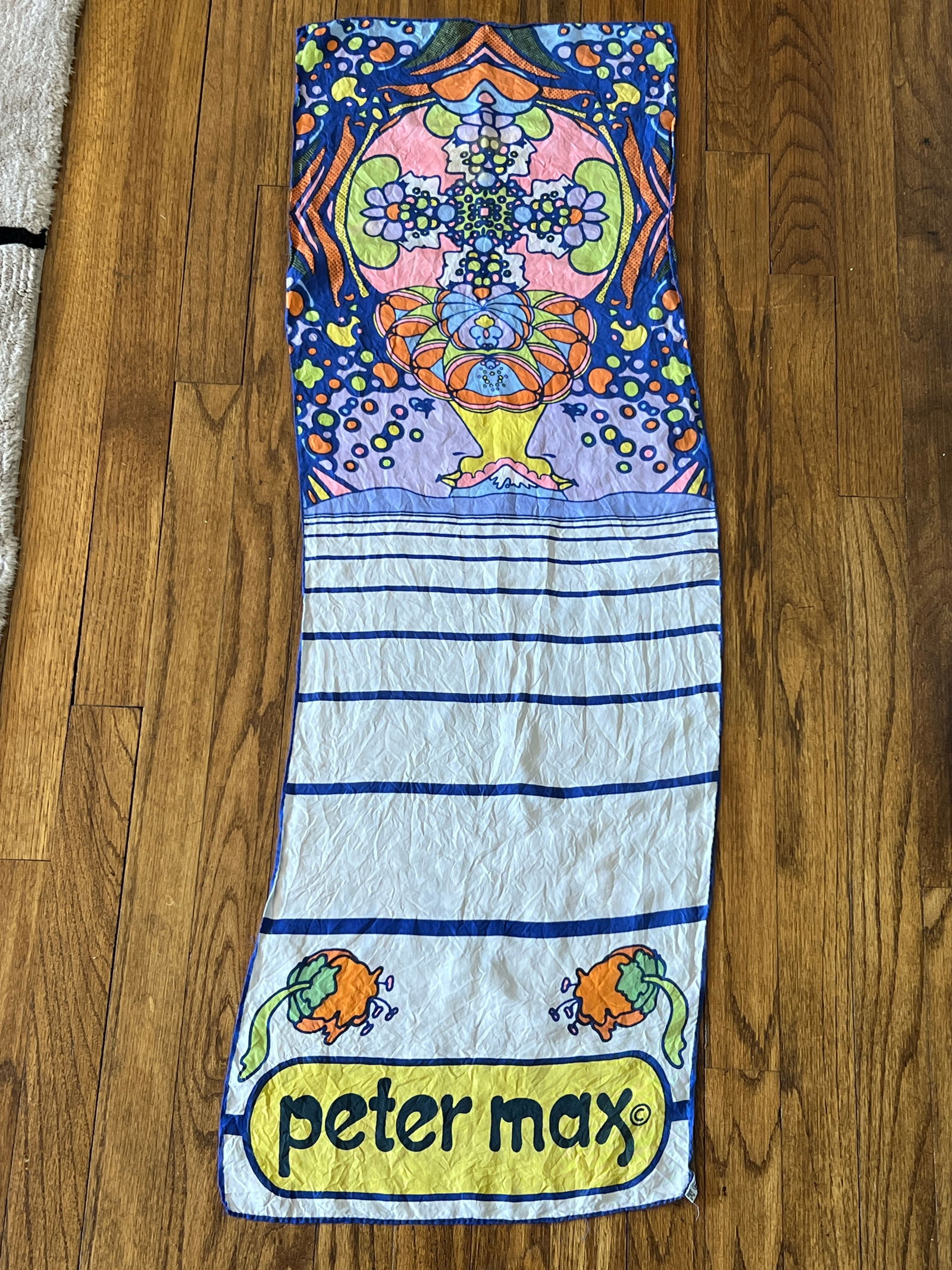 Peter Max Vintage Silk Scarf: Good Condition for age