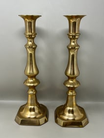 Pair of Mottahedeh Solid Brass Candlesticks Candlestick Pair