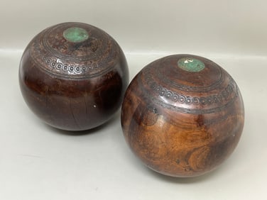 Pair of 20th Century Lawn Bowls Bowling Balls