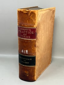 Leather Bound Abbott's Practice and Forms Legal Reference Book