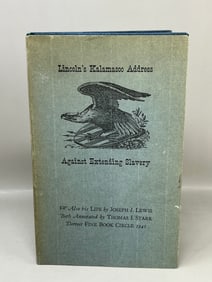 First Edition Lincoln's Kalamazoo Address Against Extending Slavery