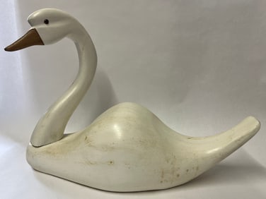 Canadian Artist Signed Handmade Swan Duck Decoy