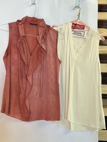 Sz S-M Theory & Elie Tahari Silk Sleeveless Blouses