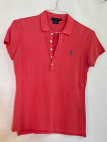 Sz M Ladies Ralph Lauren Fitted Polo Shirt Blouse