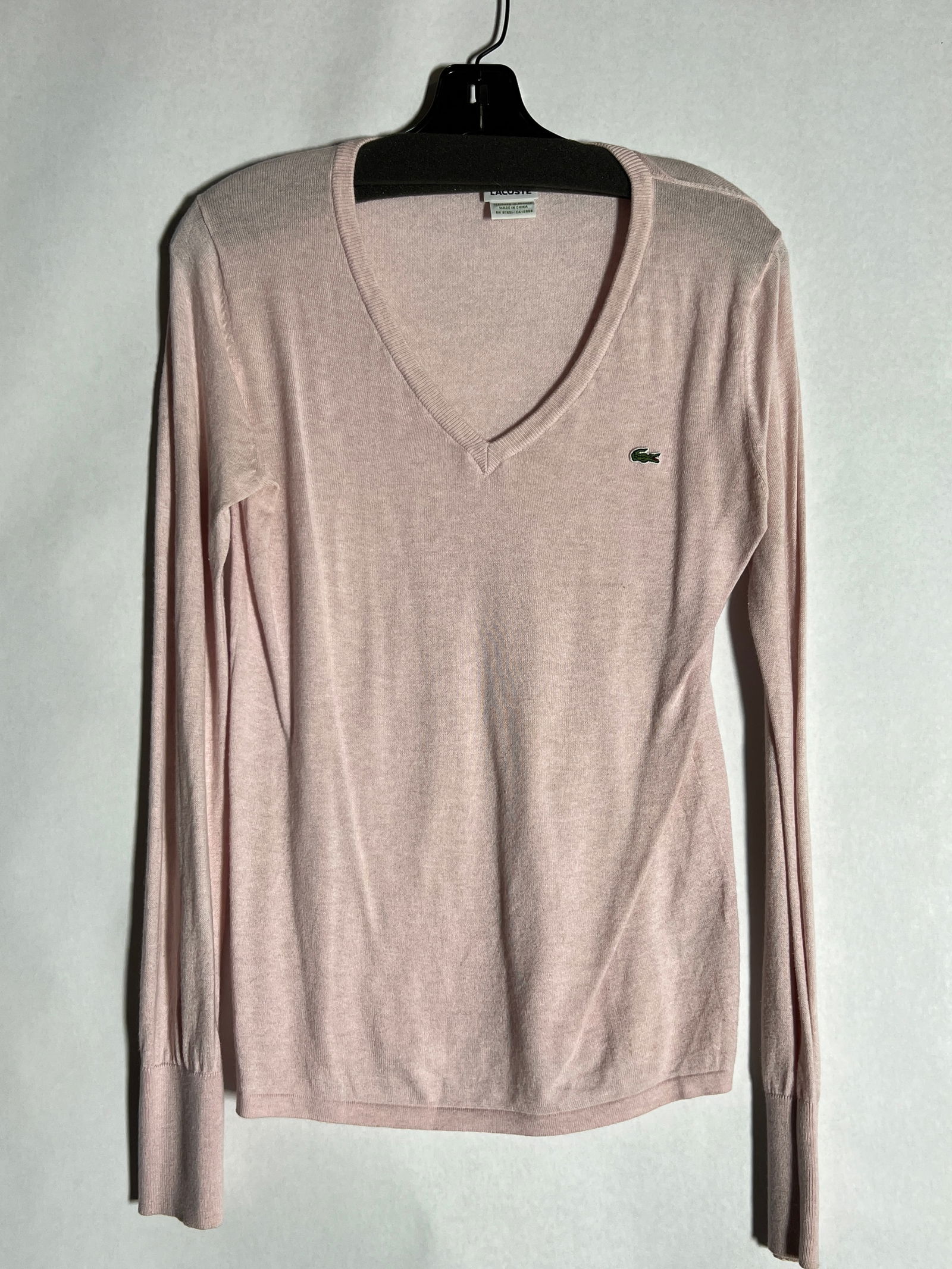 Sz 40 Lacoste Cotton Cashmere Blend Sweater: Blush Pink