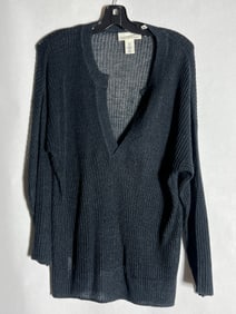 Sz S Linen Blend Wide Knit Sweater