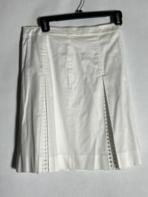 Sz 0 Etcetera Stretch Cotton Kick Pleat Skirt