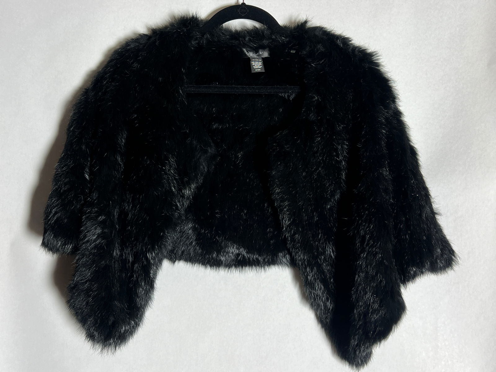 OS Christopher Fischer Knit Rabbit Fur Shrug Shawl (1 of 5)