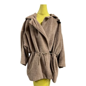 Sz 42 Benetton Alpaca Mohair Wool Blend Coat