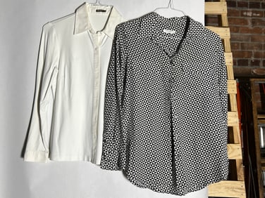 Sz S-M Equipment Femme Silk Blouse, J McLaughlin Stretch Shirt