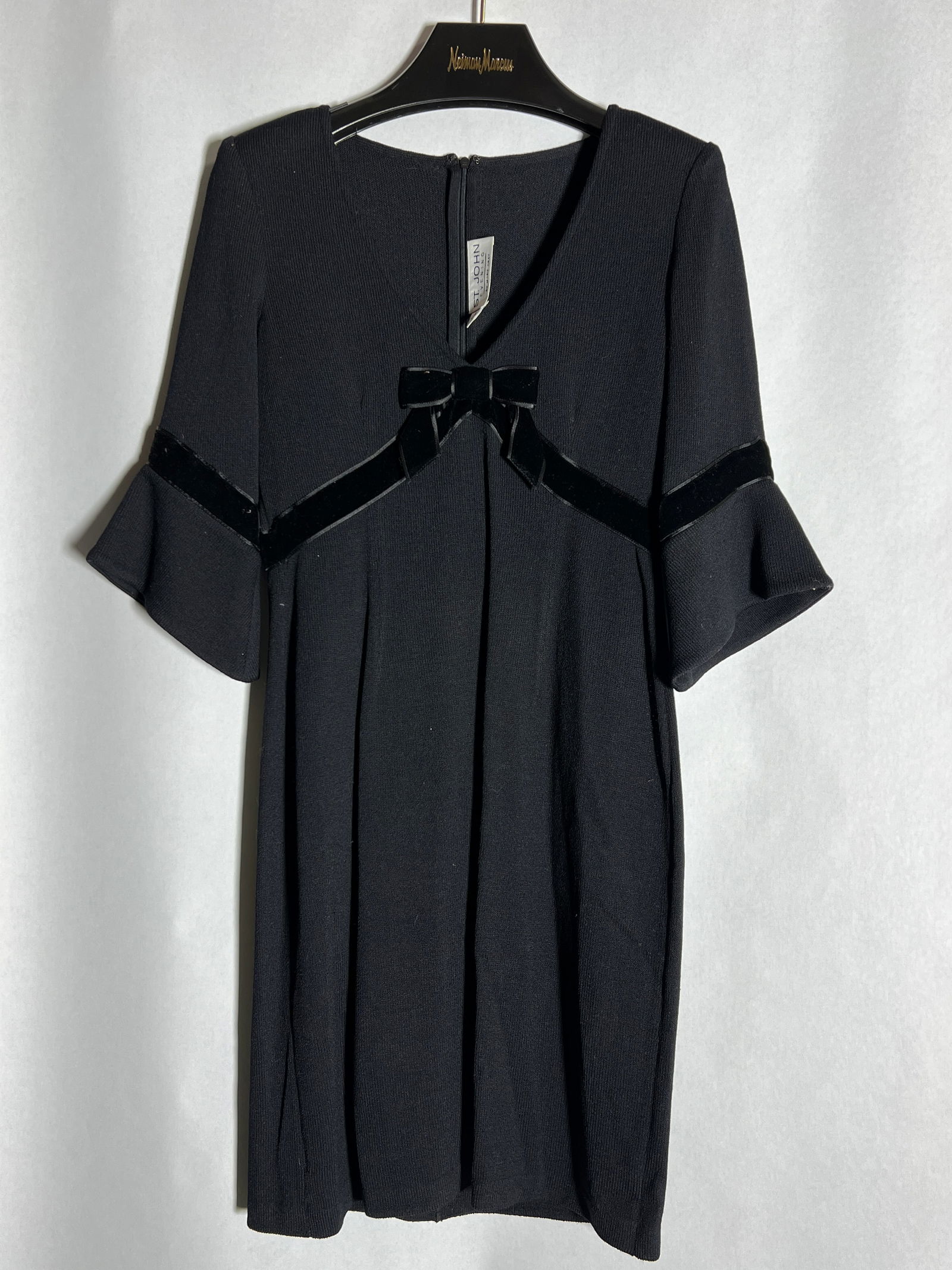 Sz 4 St John Evening Velvet Trimmed Dress (1 of 3)